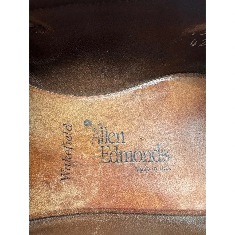 Allen Edmonds Wakefield Mens 13 A Burgundy Leather Kiltie Tassel Wingtip Loafers